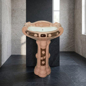 Lavabo sur pied design moderne fixé au mur avec lavabo sur pied arrière Lavabo sur pied - Product Image 6