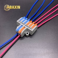 Mini conducteur levier-écrous 1-1/2-2/3-3/2-4/3-6P connecteurs de fil enfichables compacts Contacts en cuivre Applications d'alimentation en matériau en nylon