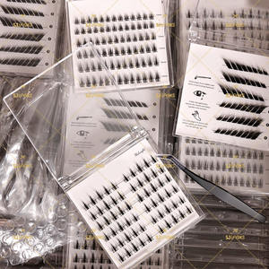 Kit d'extension de cils DIY, pose facile, grappes de cils incluses, outils inclus, faux cils segmentés en gros - Product Image 3