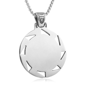 Collar de Acero Inoxidable con Colgante de Lobo, Diseño Geométrico, Joyería de Moda para Hombre, Color Plateado, Cadena de 3.0*60cm - Product Image 2