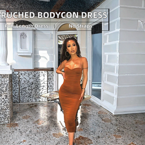 Nuevo Vestido Largo de Verano para Mujer, Ajustado al Cuerpo, de Gasa, Estilo Europeo Americano, de Fibra de Poliéster, <span class=keywords><strong>Ebuy</strong></span> - Product Image 2