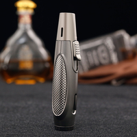 Nouveau Briquet JOBON de Luxe à Double Flamme Jet, Rechargeable, Logo Personnalisé, pour Cigarettes et Cigares, avec Fenêtre de Niveau de Gaz Visible, en Métal, Idéal pour Cadeaux Promotionnels