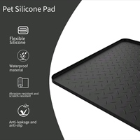 Tapis de litière pour chat d'intérieur Bartuke, moderne, simple, rectangulaire, en silicone durable, 34'' x 22'', contrôle de la dispersion, doux pour les pattes, facile à nettoyer (clair)