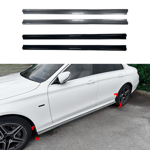 Mercedes-Benz E-Class W213 Side Skirts 2016-2023 Piano Black Carbon Fiber Texture ABS Body Kit Modification - Product Image 1