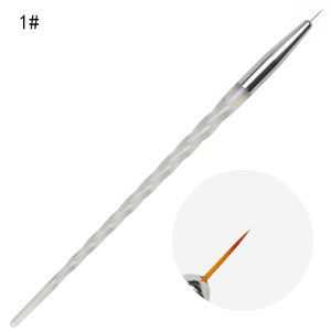 3Pcs Iridescent Spiral Handle Nail Art Liner Brush <b>Set</b> <b>Crimped</b> Ferrule Flower Drawing Gel Painting Pens - Product Image 4