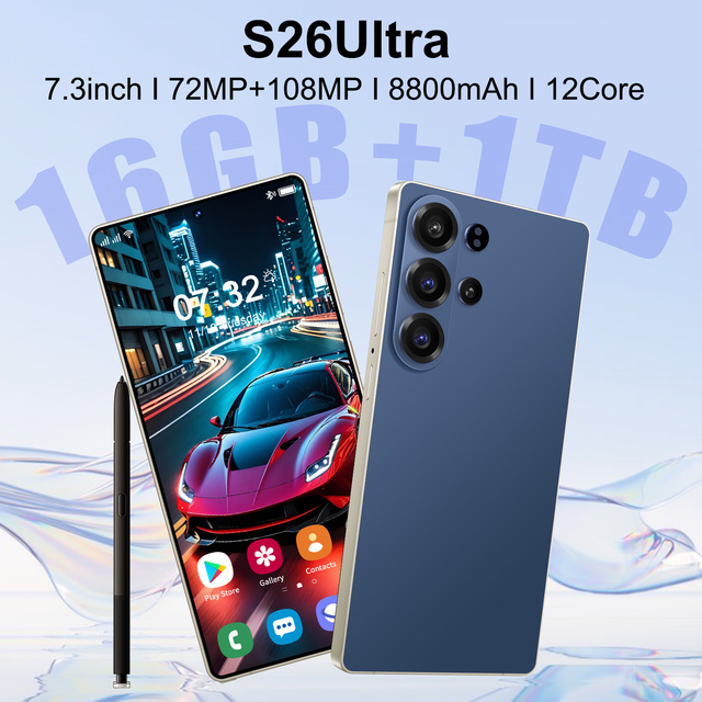 2026 New S26 Ultra Smartphone 5G 16GB 1TB 7.3 Inch FHD AMOLED 108MP Camera Deca Core Android 15 CDMA/LTE Global Languages