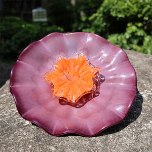 Platos de vidrio soplado naranja con <span class=keywords><strong>estambre</strong></span> blanco para decoración de paredes - Product Image 4