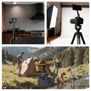 ขาตั้งโทรศัพท์แม่เหล็กแบบหมุนได้ 360 องศา °   ขาตั้งกล้องแบบหมุนได้พร้อม Cold Shoe Mount สำหรับ iPhone Samsung สำหรับการถ่ายวิดีโอบล็อกและการบันทึกภาพบนโต๊ะ - Product Image 6