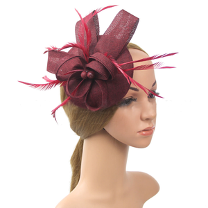 Femmes filles sinamay comme le kentucky derby chapeaux de plumes pince à cheveux bandeau fête fascinators chapeau - Product Image 2