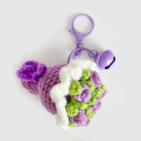 Porte-clés pendentif clochette mignon, fait main, artisanal, cadeau, vente en gros, tricoté à la main, crochet, fleur, gâteau