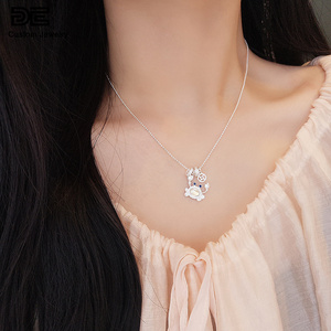 De Golden <strong>Crab</strong> Citrine Setting Necklace Sterling <strong>Silver</strong> 925 Christmas 18K Gold Plated <strong>Jewelry</strong> for Women Gift - Product Image 1