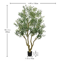 Arbre d'olivier artificiel avec pot pour espaces intérieurs et extérieurs, décoration intérieure et extérieure, plantes artificielles