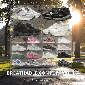 Chaussures décontractées d'été et d'automne pour la marche, respirantes en maille, confortables, avec fermeture éclair intérieure, antidérapantes, résistantes à l'usure, en PVC - Product Image 2