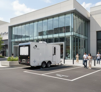 Camion de Kebab Entièrement Équipé en Acier Inoxydable à 4 Roues, Taille Personnalisée, Chariot de Vente Ambulant pour Bubble Tea, Café, Hot-Dogs et Aliments