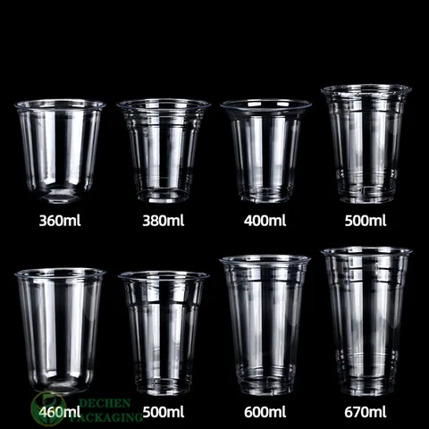 Disposable Boba Cups 32oz Plastic Cups With Lids