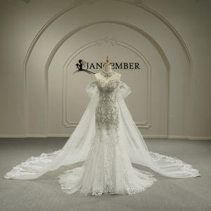 Vestido de Novia Gt26051, Estilo Moderno con Apliques de Encaje y Cuentas, Corte Sirena, Escote Corazón, Color Marfil - Product Image 1