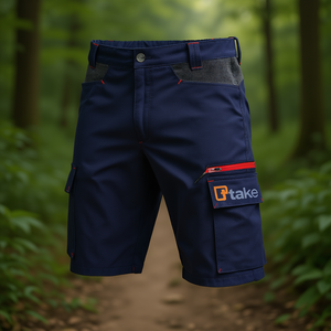 Pantalones Cortos de Trabajo Estilo Bermuda para Hombre, Color Azul Oscuro, Diseño con Bolsillos Tipo Cargo - Product Image 3