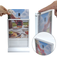 Support de menu LED en forme de T pour café, bar, restaurant – Présentoir lumineux réutilisable pour affiches et promotions