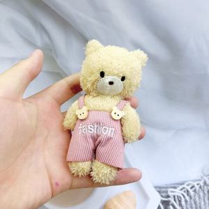柔らかいぬいぐるみテディベアキーホルダーかわいいミニぬいぐるみクマ人形オーバーオールバッグペンダントファッションバックパック飾りかわいい小型 - Product Image 4