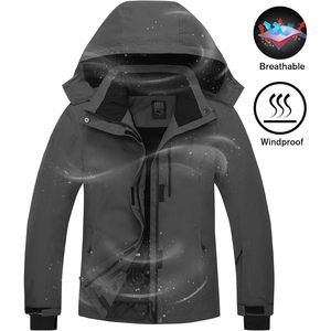 FOXA Men's Waterproof <b>Ski</b> Jacket Fleece Lined Hooded Winter Snow Wear - Product Image 5