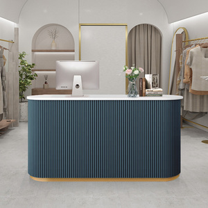 Modern Design Luxury Style <strong>Beauty</strong> <strong>Salon</strong> Reception Desk <strong>Pink</strong> Color Golden Color Optional Barber Clothing Store Reception Desk - Product Image 4