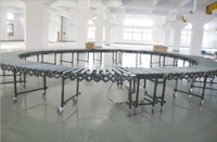 Système de convoyeur à rouleaux en acier extensible avec frein à roulettes universel, vitesse réglable, conception durable - Prix direct usine