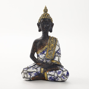 Statue de Bouddha Décoration d'intérieur Faite à la main Résine bleue Sculpture de Bouddha thaïlandaise Bouddhisme Hindou Fengshui Figurine Méditation <span class=keywords><strong>Zen</strong></span> - Product Image 6
