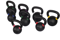 Ensemble de kettlebells en fonte thermolaquée avec cercle de couleur pour l'exercice du corps entier – Vente en gros