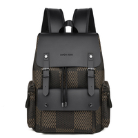 Sac à dos imperméable grande capacité avec motif géométrique, doublure en polyester, fermeture éclair, pour les voyages et le rangement d'ordinateurs