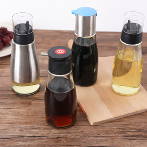Bouteille à double compartiment en acier inoxydable 275 ml pour huile, vinaigre et sauce soja, idéale pour la maison, l'hôtel, la cuisine et la restauration - Product Image 1