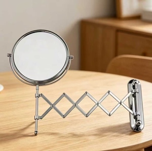 Bathroom Wall Mounted Folding Telescopic Mirror Beauty Mirror Bathroom Makeup Mirror Non Perforated Vanity Mirror - Product Image 6