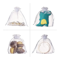 Pochette à bijoux cadeau personnalisé Organza Wedding Party Favor Clear Mesh Medium Small Candy Soap Réutilisable Washable Drawstring Bag