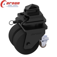 Roues pivotantes pour conteneurs ISO 6/8/10/12 pouces en polyuréthane avec plaque en acier, frein et verrouillage rigide, support OEM, filetées