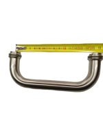 Poignée de porte en verre sans cadre avec finition nickel brossé SS304 pour hôtel, poignée de porte de douche de 6 pouces