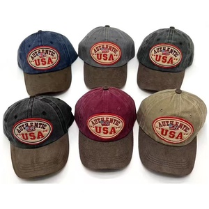 Casquette de baseball vintage personnalisée avec logo brodé, en coton délavé, non structurée, style Dad Hat, 6 panneaux, à large bord, style cowboy, vente en gros - Product Image 2