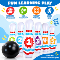 Ensemble de bowling gonflable géant pour enfants et adultes, quilles numérotées en PVC, balle, jouet d'apprentissage des compétences motrices pour les jeux en intérieur et en extérieur