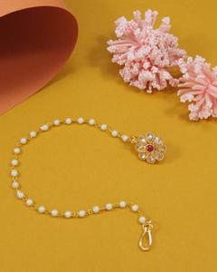 Fashion Gold Plated Pearl Drop Flower <b>Nose</b> <b>Ring</b> Copper <b>Nath</b> Nathani Piercing Jewelry for Women Party Festival Wear - Product Image 4