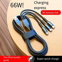 Câble de données USB Type C en nylon tressé 3 en 1 5A PD certifié MFI, câble de charge rapide pour iPhone 14 13 12 11 Pro Max Samsung Xiaomi