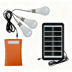 Orange Solar Rechargeable LED Emergency Light, Camping Lantern for Night Market, Stall, Home Power Outage - Product Image 1