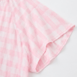 Conjunto de Dos Piezas de Ropa para <span class=keywords><strong>Mujer</strong></span> a Precio de Fábrica al por Mayor, Conjunto de Pijama Holgado de Pierna Ancha, Ropa de Dormir de Algodón a Cuadros para <span class=keywords><strong>Mujer</strong></span> - Product Image 3