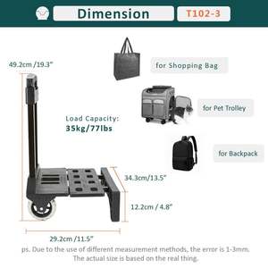 Chariot à main tout-terrain à 2 roues avec poignées télescopiques en alliage d'aluminium OEM, capacité de 50 kg, poignée extensible pour glacière - Product Image 6