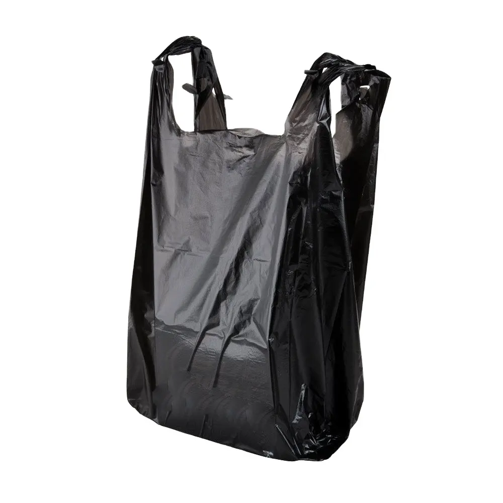 HDPE/LDPE material singulett griff individuell kunststoff tragen taschen t hemd einkaufstaschen
