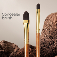 Pinceaux de maquillage de luxe de haute qualité en tube de cuivre doré, pinceaux correcteurs à poils synthétiques, marque privée