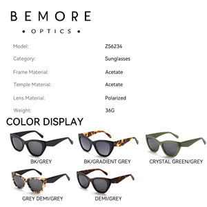 2025 nueva tendencia tamaño grande ojo de gato Marco de acetato UV 400 gafas de sol polarizadas marrón <span class=keywords><strong>Demi</strong></span> verde antiarañazos Sunlen para mujer señora - Product Image 5