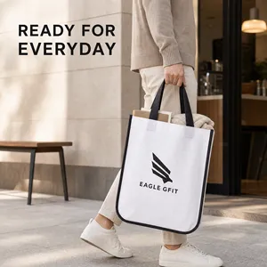 Sacs de transport réutilisables en polypropylène, nouveau style, logo personnalisé, légers, écologiques, pour la promotion en détail, sac non tissé - Product Image 1