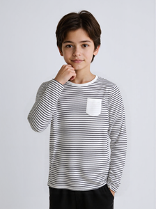 Hauts pour filles OEM chemisier rose à manches longues pour petits enfants avec hauts à bandes - Product Image 2