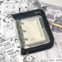 Cahier de notes en PVC, portable, avec fermeture éclair transparente, de haute qualité, pour étudiant, Mini ordinateur à 3 trous et feuilles mobiles, rechargeable, A7, nouveauté 2021
