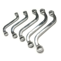 Clé à douille double en S, acier CR-V, double taille, 10-19 mm, clé à douille courbée en S pour la réparation de machines automobiles