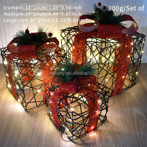 Handmade Wrought Iron <b>Christmas</b> Figurine & Toys Luminous Gift <b>Box</b> Tree Head Ornaments Festive Window Cone Scene Layout - Product Image 6