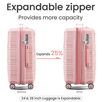 Ensemble de bagages de voyage pratique pour les vacances étanche PP matériel Spinner roues combinaison serrure fermeture éclair carton emballé